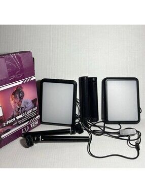 NiceVeedi LED Photography Video Light Kit – 2-Pack, 12W Max Open Box